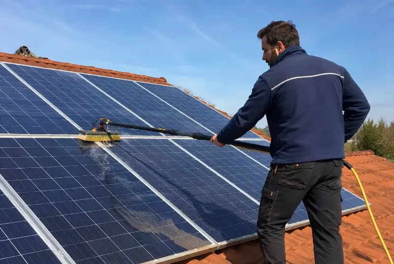 Nettoyage et entretien de panneaux solaires à Bugarach